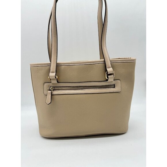 GIANI BERNINI  mixed media croc embossed faux-leather medium tote bag -Flax/Beig - Picture 6 of 8